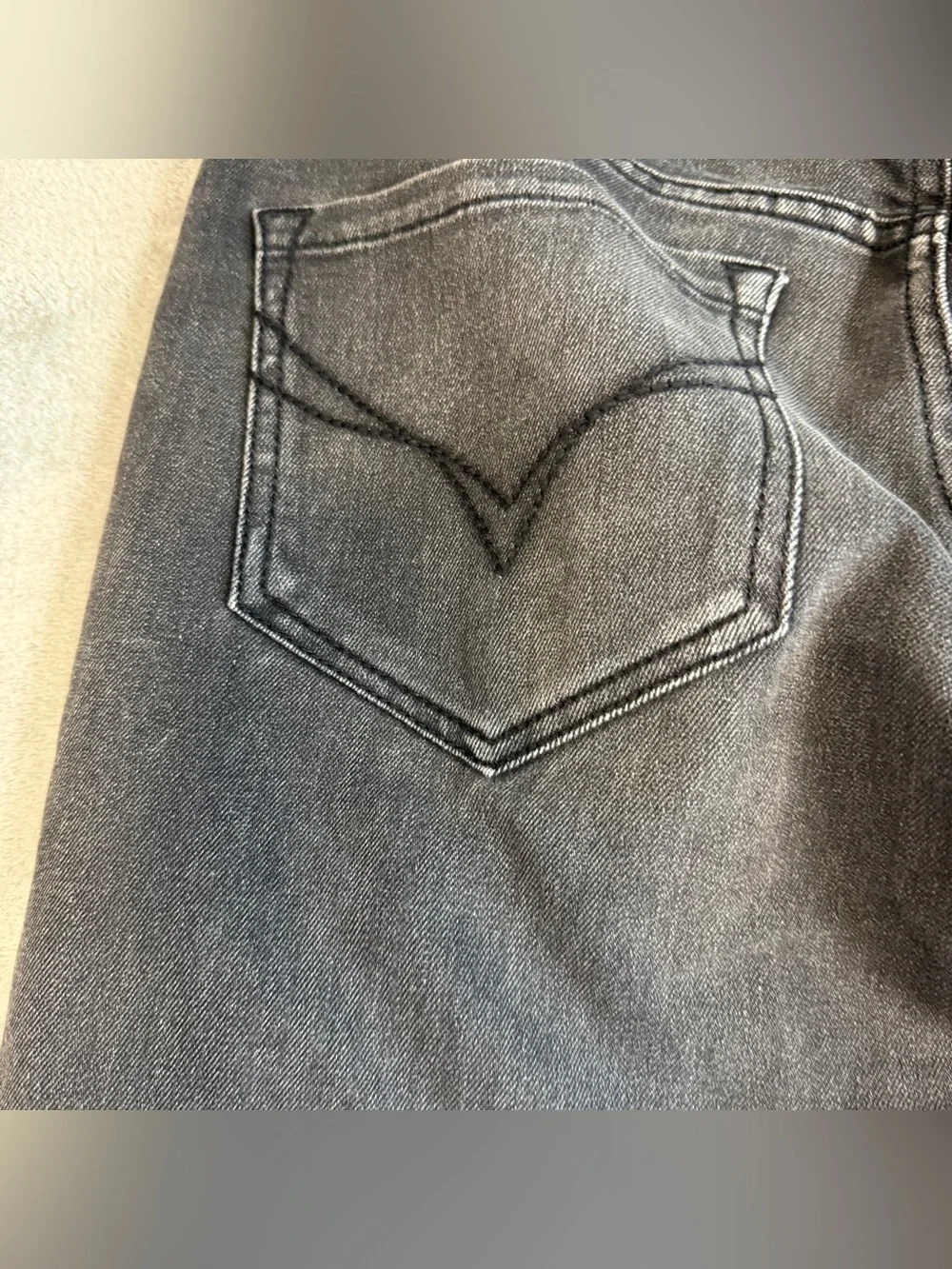 Flying Machine Men's Black Gray Slim Straight Jeans 34x32 Stretch Denim
